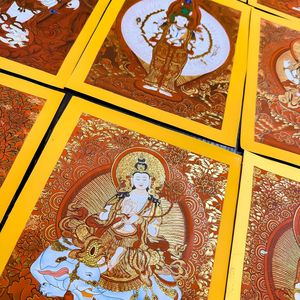 Exquisita Estatua <span class=keywords><strong>de</strong></span> <span class=keywords><strong>Buda</strong></span> Thangka sin Marco, Pintada a Mano en China, con Tela <span class=keywords><strong>de</strong></span> Algodón, Deidad <span class=keywords><strong>de</strong></span> la Riqueza Amarilla, Guanyin <span class=keywords><strong>de</strong></span> Mil Brazos, Manjushri - Product Image 4