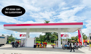 Dessin de conception Structure en treillis haute résistance Bâtiment en acier Shell <span class=keywords><strong>Station</strong></span>-service avec auvent s - Product Image 6