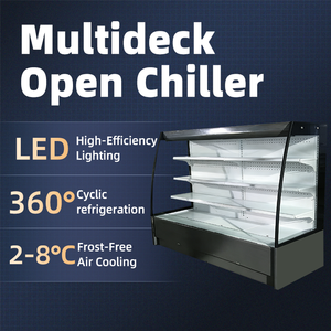 Vitrine Réfrigérée Commerciale Verticale Ouverte pour Supermarché, Réfrigérateur à Air en Acier Inoxydable avec Étagères Ajustables pour Légumes - Product Image 2