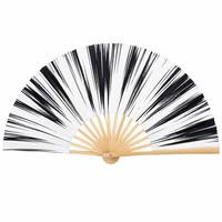 Éventail classique noir mat uni en bambou pour performance scénique professionnelle et accessoire de mode minimaliste – Vente au détail