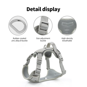 Harnais pour chien personnalisé de luxe, doux, sans traction, avec clip frontal, rembourré et personnalisable, pour chiens de grande, moyenne et petite taille - Product Image 5