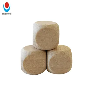 Blank Natural Wooden 12 14 16 20 25 30mm D6 Educational Toys Wood Cubes Dots Number Logo Puzzle Custom Board Paint Game Dice