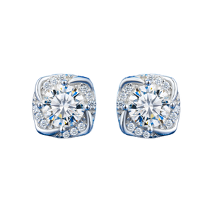 2CT Moissanite Stud <b>Earrings</b> 925 Sterling <b>Silver</b> Gold Plated VVS Iced Out Hip Hop Fashion Jewelry <b>for</b> Women <b>Men</b> Wholesale Luxury - Product Image 1