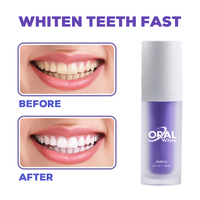 Gel dentifrice blanchissant V34 violet à la concentration maximale, éclaircissant non invasif, élimine efficacement les taches