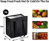 Mochila Térmica Ecológica de 600D Negra, Personalizada de Fábrica, Resistente, Aislada, para Comida Fría y Picnic, Venta al Por Mayor