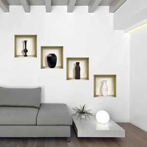 Set di quattro rii finta nicchia 3D Peel and Stick decalcomanie da parete HMS Design per l'arredamento della casa - Product Image 6