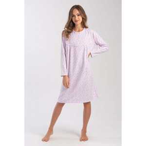 Camisón de algodón de manga larga para mujer Verenda, ropa de dormir clásica y suave, color azul - Product Image 1