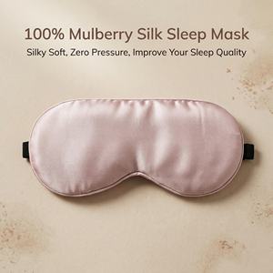 Luxury Mulberry Silk Custom Embroidery Logo Soft Skin-Friendly <b>Sleep</b> Adjustable Strap Light Shading Eye <b>Mask</b> - Product Image 2