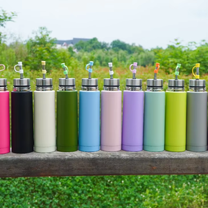 Termo Mate de 750 ml con Logotipo OEM, Termo de Acero Inoxidable de Doble Pared con Aislamiento Térmico de 24 Horas, Plegable, Todo en Uno, Argentina - Product Image 1