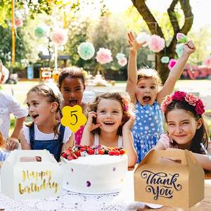 Cajas Grandes con Asas Blancas para Regalos, Cajas para Dulces, Cajas de Papel para Almuerzo, Cajas para Llevar, para Recuerdos, Picnic, Navidad - Product Image 6