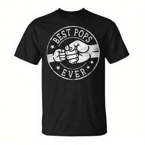 T-shirt Best Pops Ever avec emblème en forme de cercle et poing levé - Product Image 2