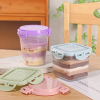 Boîte d'emballage réutilisable pour gâteaux mousse, conteneur scellé pour tiramisu, desserts à emporter, pâtisseries, fêtes et conservation du fromage
