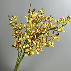 Orchidées artificielles à 11 têtes, toucher réel, pour décorations de remise de diplôme, de Noël et du Nouvel An chinois - Product Image 5