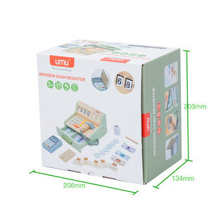 Simulación de madera para educación temprana para niños, juego de simulación, calculadora de efectivo, juguetes de supermercado, cajas registradoras de juguete de madera para niños - Product Image 6