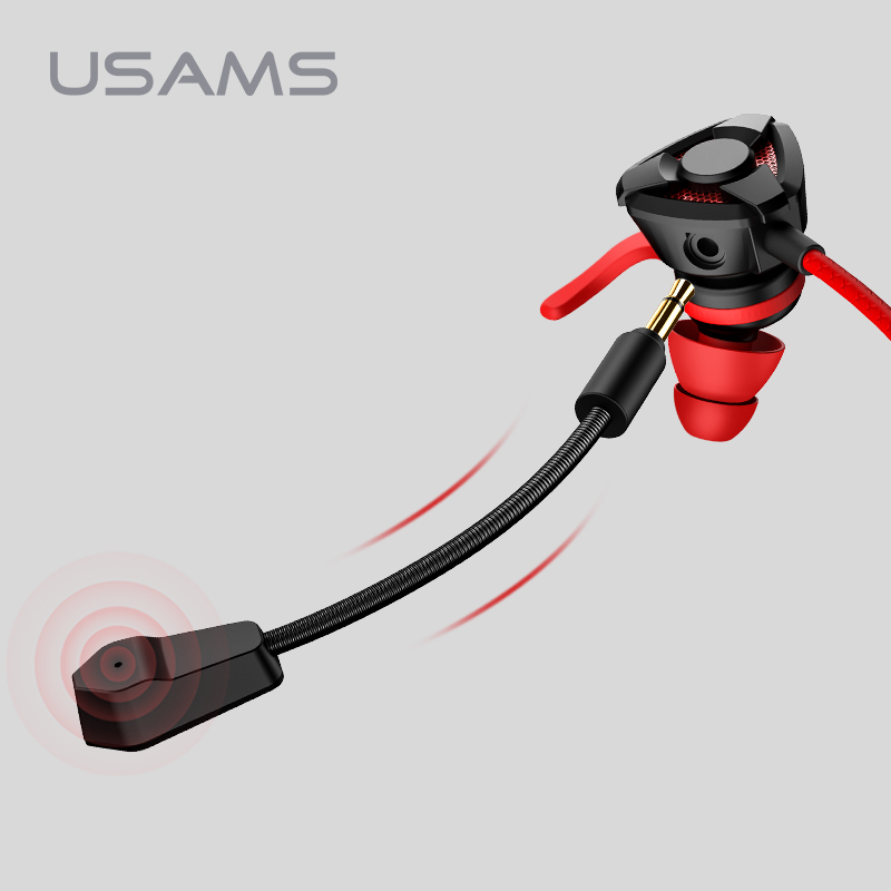 USAMS EP-27 Intra-auriculaires clip Écouteur 1.2 m stéréo crochet style Gaming casque écouteur
