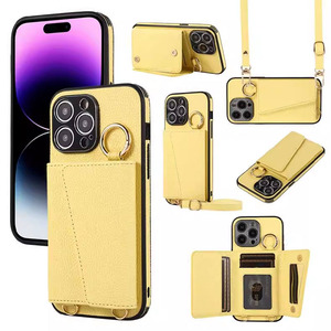 เคสโทรศัพท์หนังแบบสะพายข้างสำหรับ iPhone พร้อมสายคล้องคอแบบถอดได้ ช่องใส่บัตร ป้องกันการกระแทก ป้องกันได้รอบด้าน - Product Image 6
