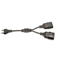 Rallonge électrique européenne 2 broches avec répartiteur 1 vers 3, câble d'alimentation mâle-femelle, 1 entrée 3 sorties, en PVC, prise Euro 2 broches