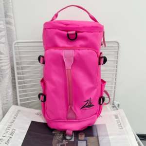 Waterproof Pink Barrel Gym <b>Backpack</b> <b>Large</b> Capacity Travel Duffel Bag Multi Buckle Sports Fitness Bags Custom Logo Wholesale - Product Image 4