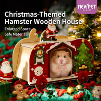 Maisonnette en bois de Noël pour hamster, style nordique, décoration de cage pour petits animaux, mobilier pour hamster, hamster géant, hamster nain