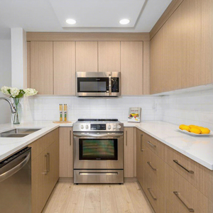 Affordable Kitchen Cabinet Modern Designs MDF Melamine Interior Cabinets Frameless Flat Panel Door Melamine Kitchen Cabinets - Product Image 1