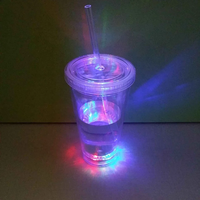 RICHSHINING Pailles lumineuses LED écologiques et légères en plastique, style américain, pour boissons froides et glace pilée, idéales pour les restaurants