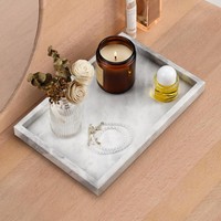 Plateau de décoration d'intérieur en marbre rectangulaire moderne, plateau pour bougies parfumées, plateau organisateur pour commode, plateau pour table basse, plateau pour collations