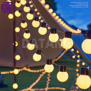 Guirlande solaire IP65 étanche, blanc chaud, 5m, pour intérieur et extérieur, élégante guirlande solaire d'extérieur - Product Image 2