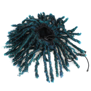 Synthétique court Dreadlock bouclés cordon <span class=keywords><strong>de</strong></span> serrage <span class=keywords><strong>queue</strong></span> <span class=keywords><strong>de</strong></span> <span class=keywords><strong>cheval</strong></span> Extension Afro postiche doux naturel Look pour les femmes usage quotidien - Product Image 3