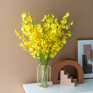 Bouquet artificiel d'orchidées dansantes du lac de l'Ouest, 66 cm, fleurs en soie jaunes, arrangement en vase pour la décoration de la maison - Product Image 4