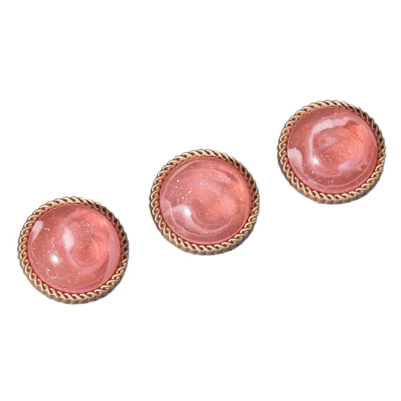 Factory pearl resin imitation agate plastic metal oil powder shank button sewing on for shirt waistcoats suits blazer jacket