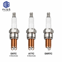 Bougie d'allumage pour moto D8TC à 3 électrodes M12x1.25 19mm ISO9001 pour ATV 50cc 110cc, scooter, kart, cyclomoteur, moto tout-terrain