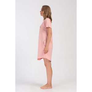 Elegante Vestido Túnica de Manga Corta con Cuello Redondo para Mujer, Bolsillo Ovalado, Talla Grande, Largo hasta la Rodilla, Diseño Sólido para el Día o la Noche, Disponible en Talla XS - Product Image 3