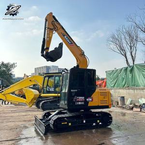 Excavadora de cadenas Sany75C usada, 7.5 toneladas, cucharón de 0.3m³, marca china original, excavadora pequeña para construcción, pocas horas, buen estado. - Product Image 3