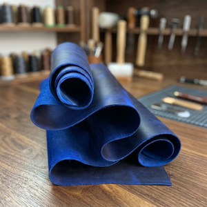 Blue Color Genuine <b>Leather</b> Split Shiny Sheet Grain Crazy Custom Color Design Durable Wind Proof Naturally Crafted Accessories - Product Image 1