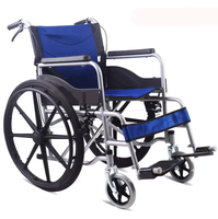 Kursi Roda Manual Lipat Portabel Berkualitas Tinggi dengan Ban Padat 24 Inci dan Sandaran Tangan untuk Lansia & Penyandang Disabilitas