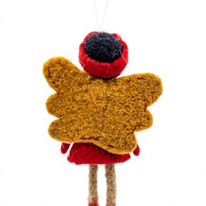 Handmade Eco-Friendly 100% Wool Nonwoven Felt Angel Fairy Ornament Red Dress <b>Star</b> Wall <b>Hanging</b> Christmas Decoration Traditional - Product Image 5