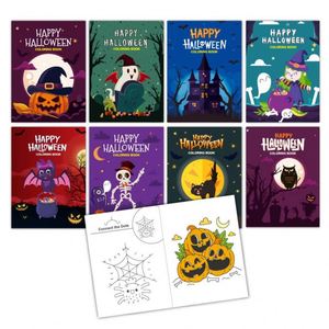 Regalo Perfecto, Simple y Lindo, Varios Diseños, 8 Ilustraciones con Temática de Halloween, Libro para Colorear para Niños Pequeños, Niñas y Niños - Product Image 6