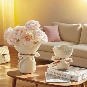 <span class=keywords><strong>Vase</strong></span> en céramique de haute qualité <span class=keywords><strong>pour</strong></span> décorations de mariage usage domestique luxe <span class=keywords><strong>petit</strong></span> <span class=keywords><strong>vase</strong></span> à fleurs élégant salon entrée haute - Product Image 4