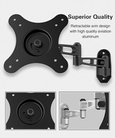 Support tv pivotant et rotatif, petit moniteur inclinable, montage mural