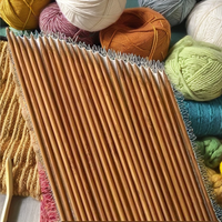 Aiguilles à tricoter en bois rondes, lisses, à double pointe, pour le tricot à la main, style simple