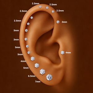 Boucles d'oreilles minimalistes en argent sterling 925 plaqué rhodium avec moissanite pour cartilage, bijoux tendance pour femmes et hommes - Product Image 5