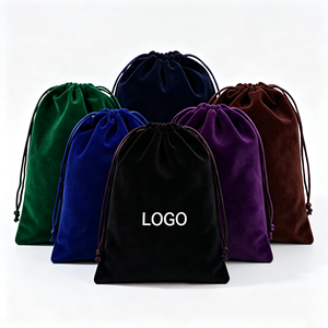 Sac à cordon en velours imprimé avec logo personnalisé, plusieurs tailles, vente en gros, pochette en velours à cordon, sac de rangement pour bijoux, sac cadeau, petit sac pour gadgets - Product Image 5