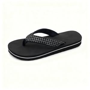 รองเท้าแตะผู้ชายสายกว้างแฟชั่น ดีไซน์ลายเรขาคณิต พื้นนุ่ม EVA สำหรับใส่ชายหาดและกิจกรรมกลางแจ้ง รับผลิตแบบ OEM ODM - Product Image 2