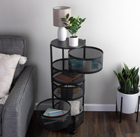 Carrito Organizador Giratorio de 5 Niveles para Cocina, Construcción Metálica Resistente, Ideal para Almacenamiento de Productos