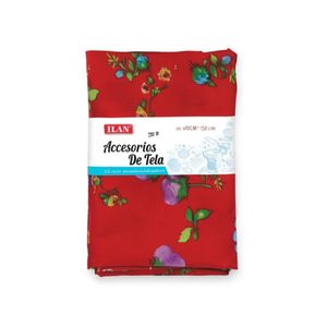 Accessorio in tessuto Ilan 100 cm x 150 cm con stampa floreale rossa per cucito e artigianato - Product Image 1