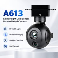 Kamera Drone 3 Axis A613 Mini UAV Gimbal 2MP EO 13mm IR Thermal 640X512 Sensor Ganda 12X Zoom Digital AI Tracking