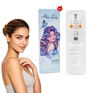 Blue Leap Gel à l'<span class=keywords><strong>Acide</strong></span> <span class=keywords><strong>Hyaluronique</strong></span> (25mg) à Fort Soutien et Action Profonde 10ml pour Stabilisation du Contour Facial, Fixation de la Base Nasale, de la Ligne de la Lèvre et du <span class=keywords><strong>Menton</strong></span> - Product Image 1
