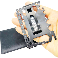 NB Faviur Couteau à super cartes personnalisable Kit de survie suisse 46-en-1 avec logo Portefeuille de poche extérieur