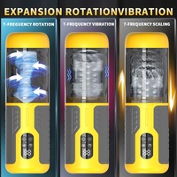 Automatischer Masturbator für Männer mit 7 Stoß-, Rotations- und Leckmodi, LED-Anzeige, Pussy-Stroker, Penispumpe, Sexspielzeug für Männer
