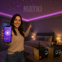 Éclairage LED à fibres optiques intelligent 12V WiFi, dimmable, avec contrôle vocal et via application, RGBW, effet scintillant pour plafond étoilé